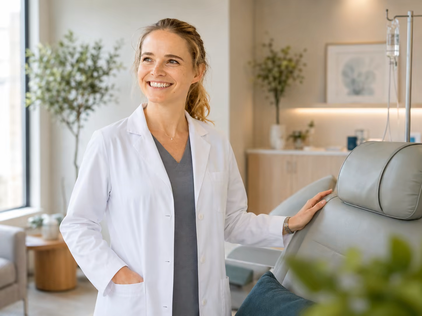 Ärztin in einer Infusionspraxis